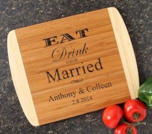 Personalized Wedding Gift Bamboo Cutting Board