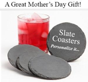 Mothers Day Gift Personalized Slate Coasters round